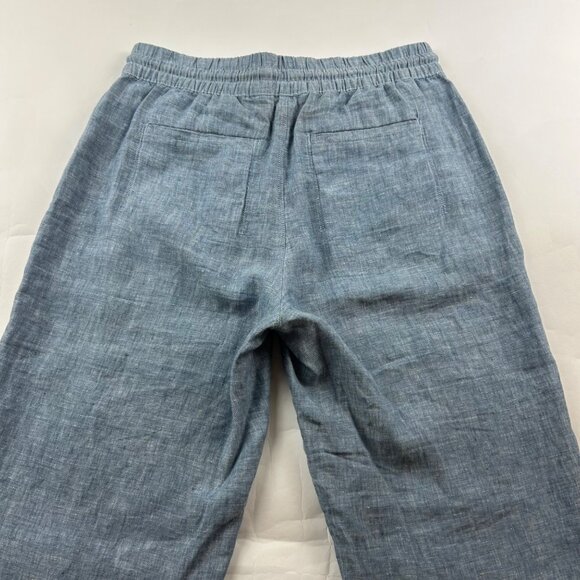 Athleta Blue Chambray Linen Cabo Wide Leg Pant 8 - Picture 7 of 8